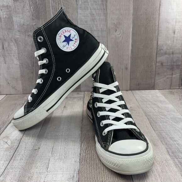Converse Chuck Taylor All Star High Top Studded Women's 8 Canvas Sneakers Black - Picture 2 of 14